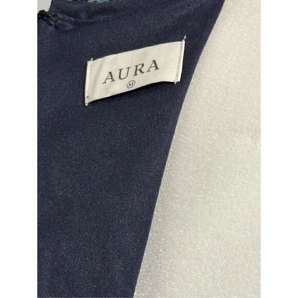 Aura Beyond Fiercer navy blue sequin long sleeve side slit midi dress M - Picture 12 of 16